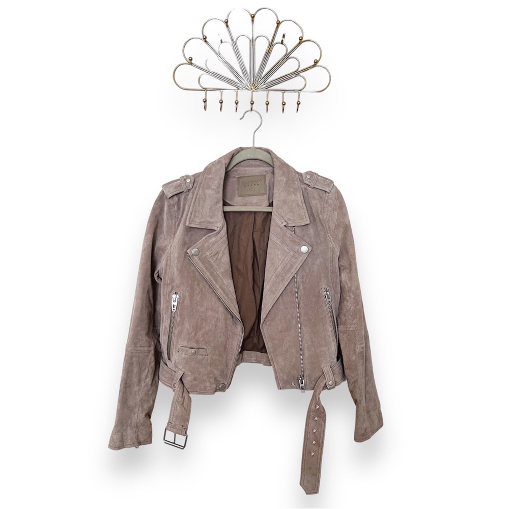 BLANKNYC Suede Moto Jacket in Chance Of Rain